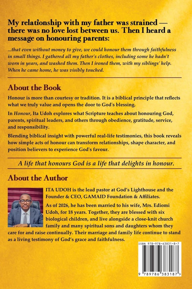 Back cover of Honour